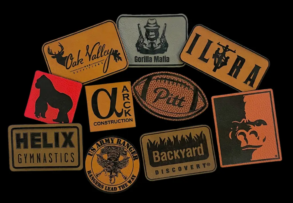 Collection of custom faux leather patches